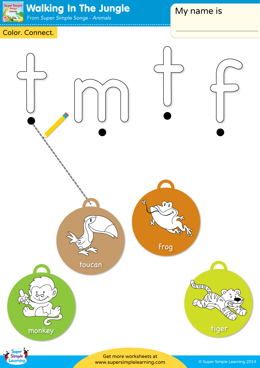 Walking In The Jungle Worksheet - Fill In The Blanks - Super Simple